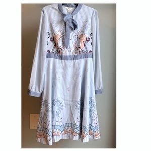 Lily 2019 Fall Tie Collar Print Dress